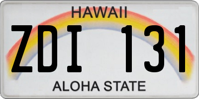 HI license plate ZDI131