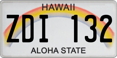 HI license plate ZDI132