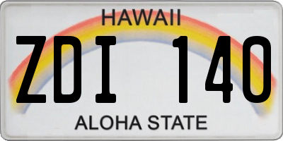HI license plate ZDI140
