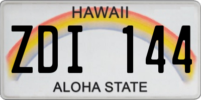 HI license plate ZDI144
