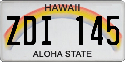HI license plate ZDI145