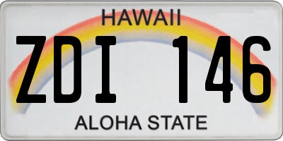 HI license plate ZDI146