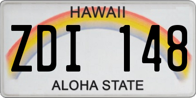 HI license plate ZDI148