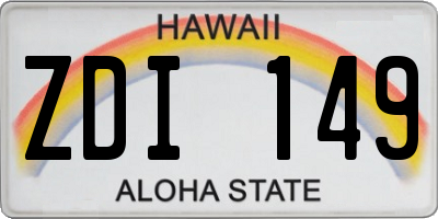 HI license plate ZDI149