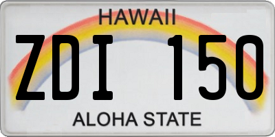 HI license plate ZDI150