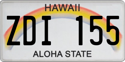 HI license plate ZDI155