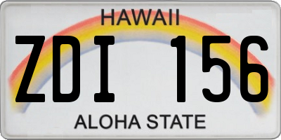 HI license plate ZDI156