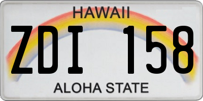 HI license plate ZDI158
