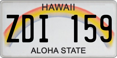 HI license plate ZDI159