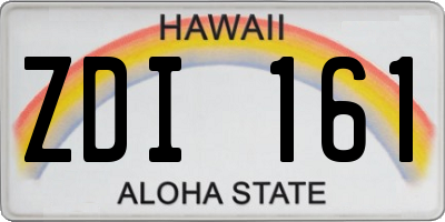 HI license plate ZDI161