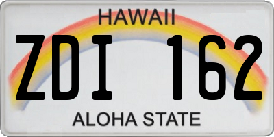 HI license plate ZDI162