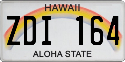 HI license plate ZDI164