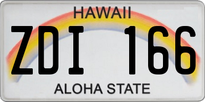 HI license plate ZDI166