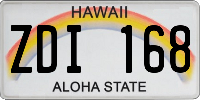 HI license plate ZDI168