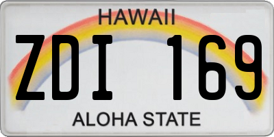 HI license plate ZDI169