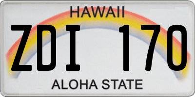 HI license plate ZDI170