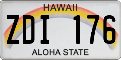 HI license plate ZDI176