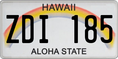 HI license plate ZDI185