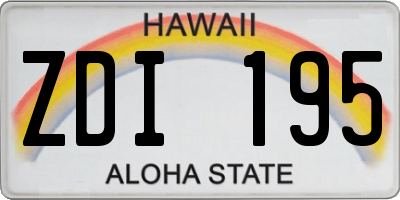 HI license plate ZDI195