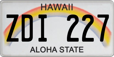 HI license plate ZDI227