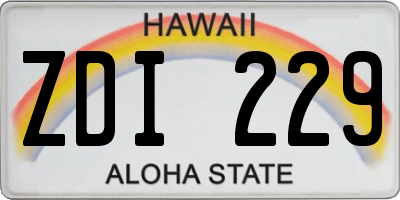 HI license plate ZDI229