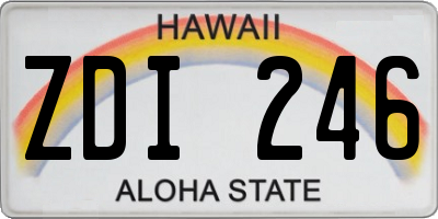 HI license plate ZDI246