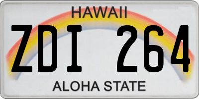 HI license plate ZDI264