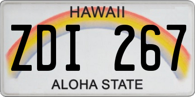 HI license plate ZDI267