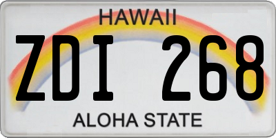 HI license plate ZDI268