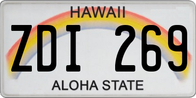 HI license plate ZDI269