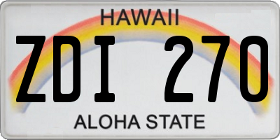 HI license plate ZDI270