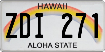 HI license plate ZDI271