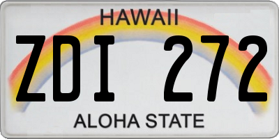 HI license plate ZDI272