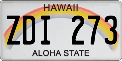 HI license plate ZDI273