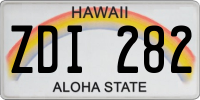 HI license plate ZDI282