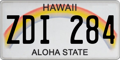 HI license plate ZDI284