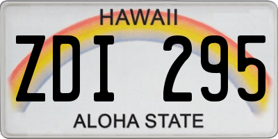 HI license plate ZDI295