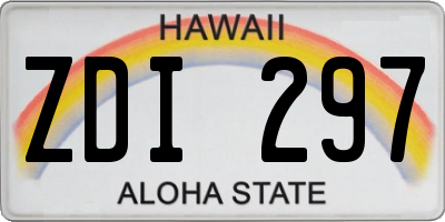 HI license plate ZDI297