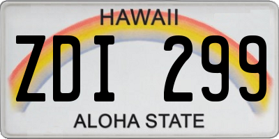 HI license plate ZDI299