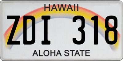 HI license plate ZDI318