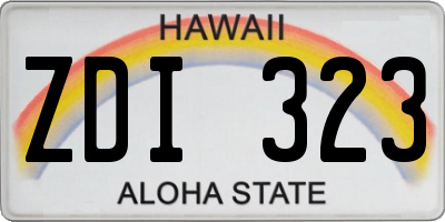 HI license plate ZDI323
