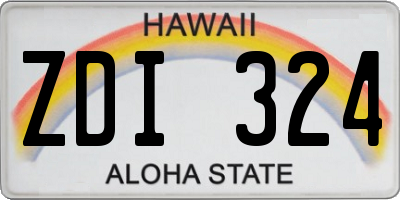 HI license plate ZDI324