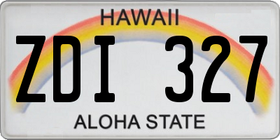 HI license plate ZDI327