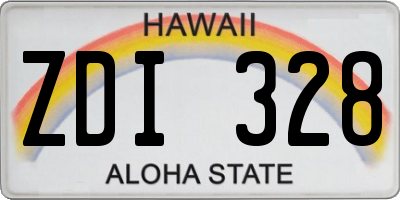 HI license plate ZDI328