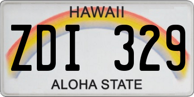 HI license plate ZDI329