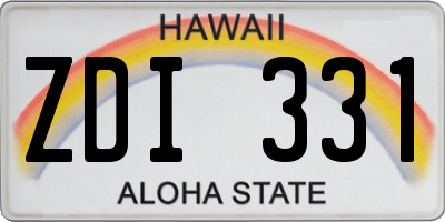 HI license plate ZDI331