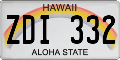 HI license plate ZDI332