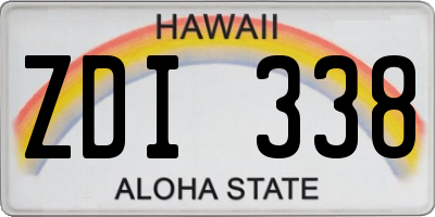 HI license plate ZDI338