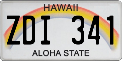 HI license plate ZDI341