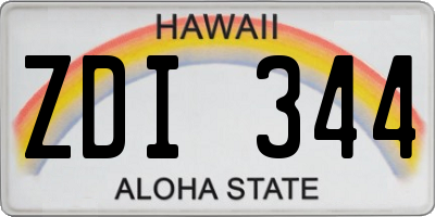 HI license plate ZDI344